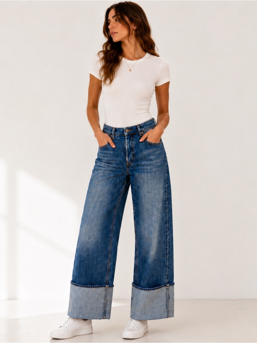 Free People Final Countdown Cuffed Wide Leg Jeans
Size 27 | NWT | Sold Out Style - Picture 4 of 4